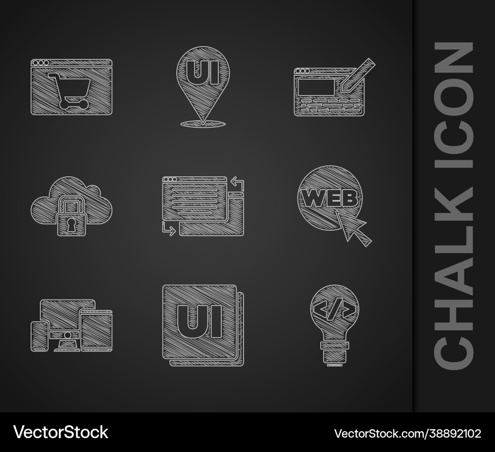 Set ui or ux design front end development web Set ui or ux design front end development web vector image