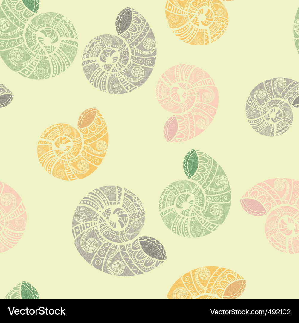 Snail shell seamless vector image
