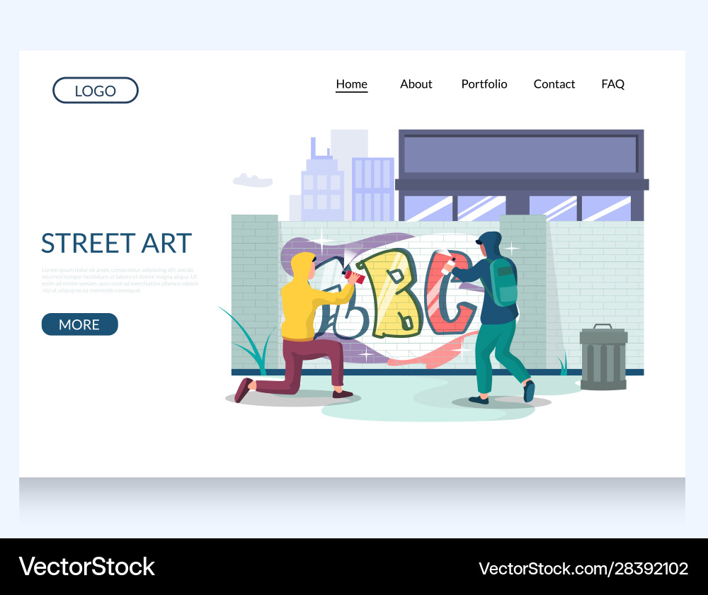 Street art website landing page design vector image