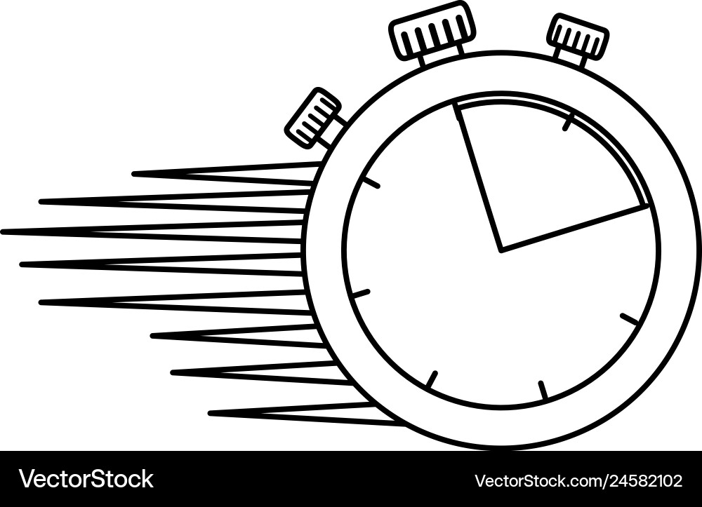Timer chronometer with speed lines Timer chronometer with speed lines vector image
