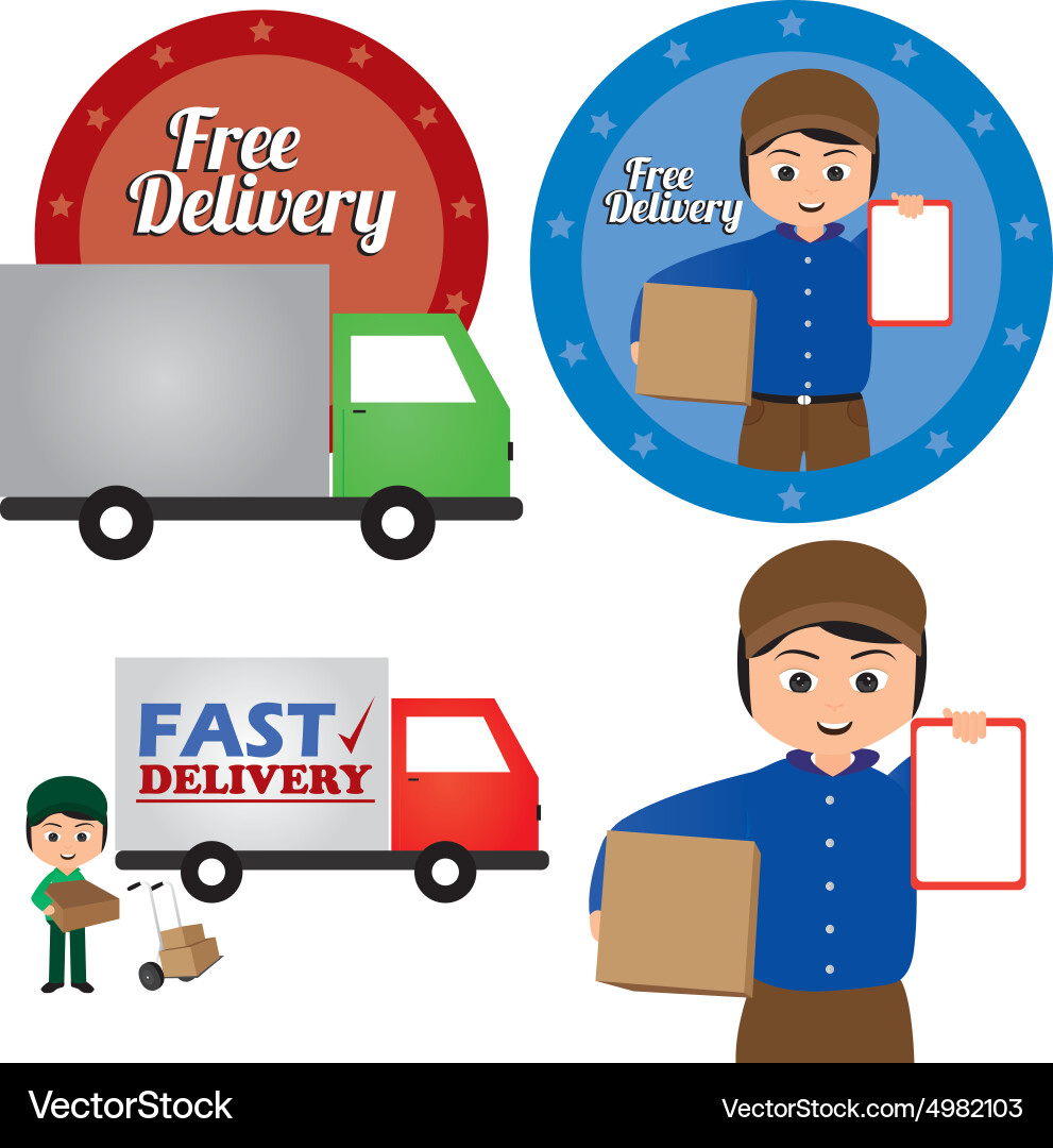 Abstract delivery objects on a white background Vector Image