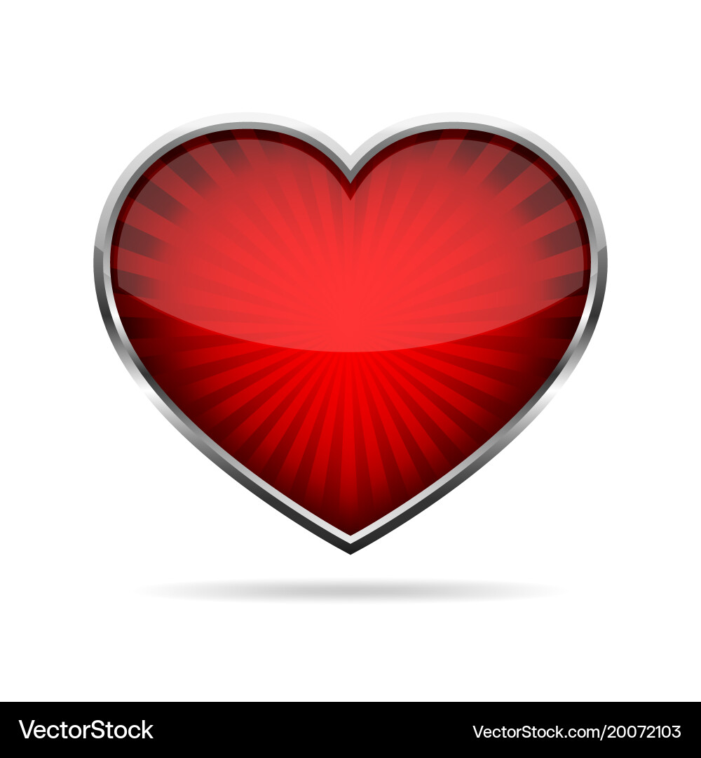 Abstract heart button Vector Image