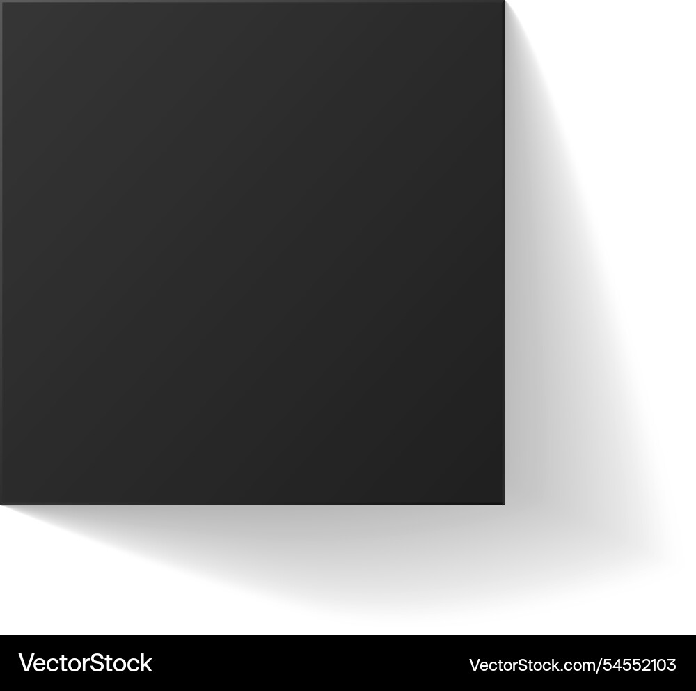 Black square box top view with realistic 3d Black square box top view with realistic 3d vector image