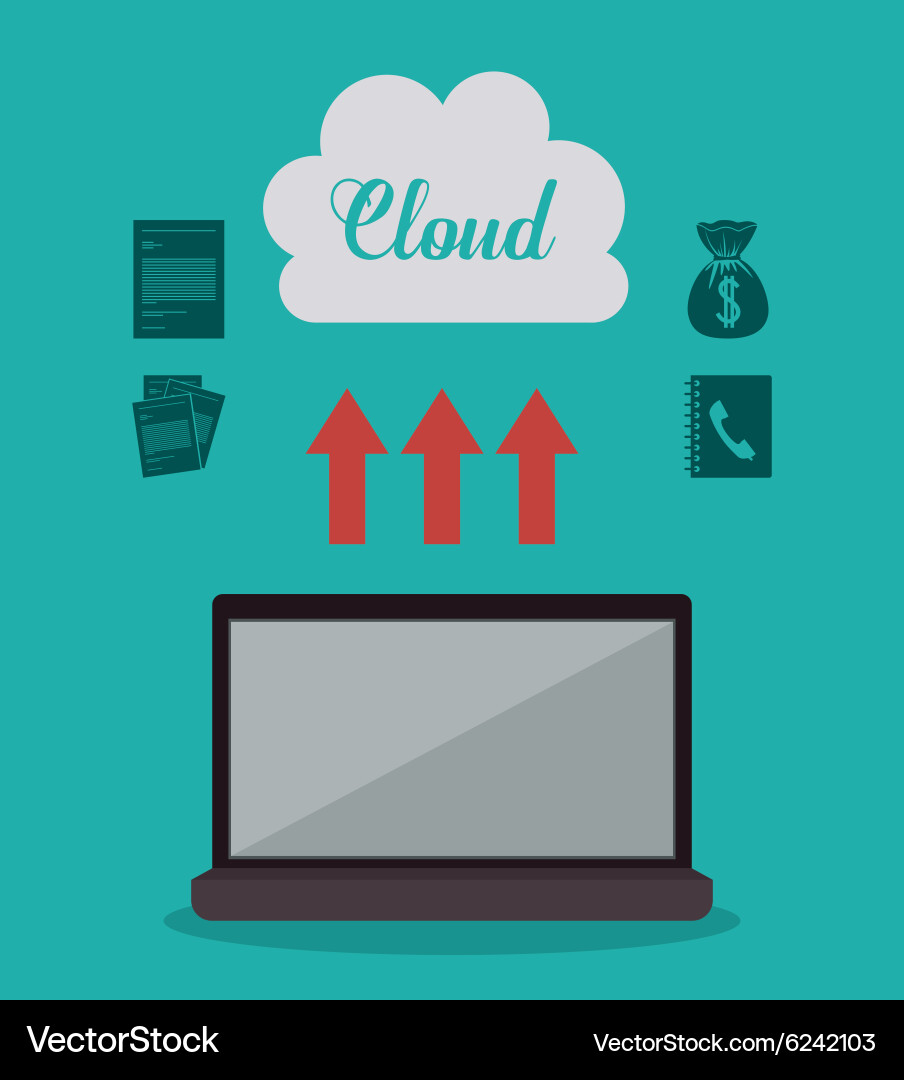 Cloud computing design vector image