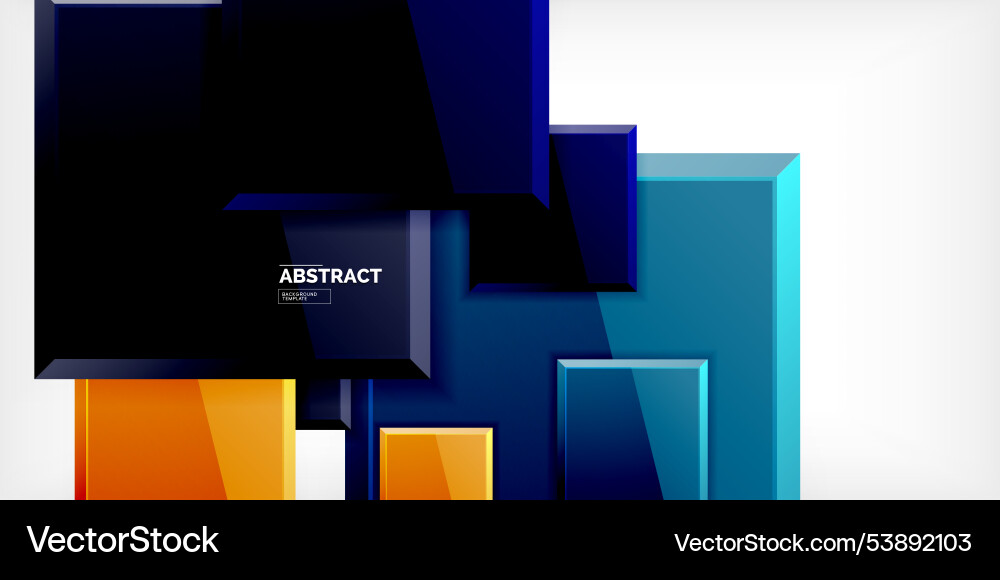 Colorful squares with reflections abstract Vector Image