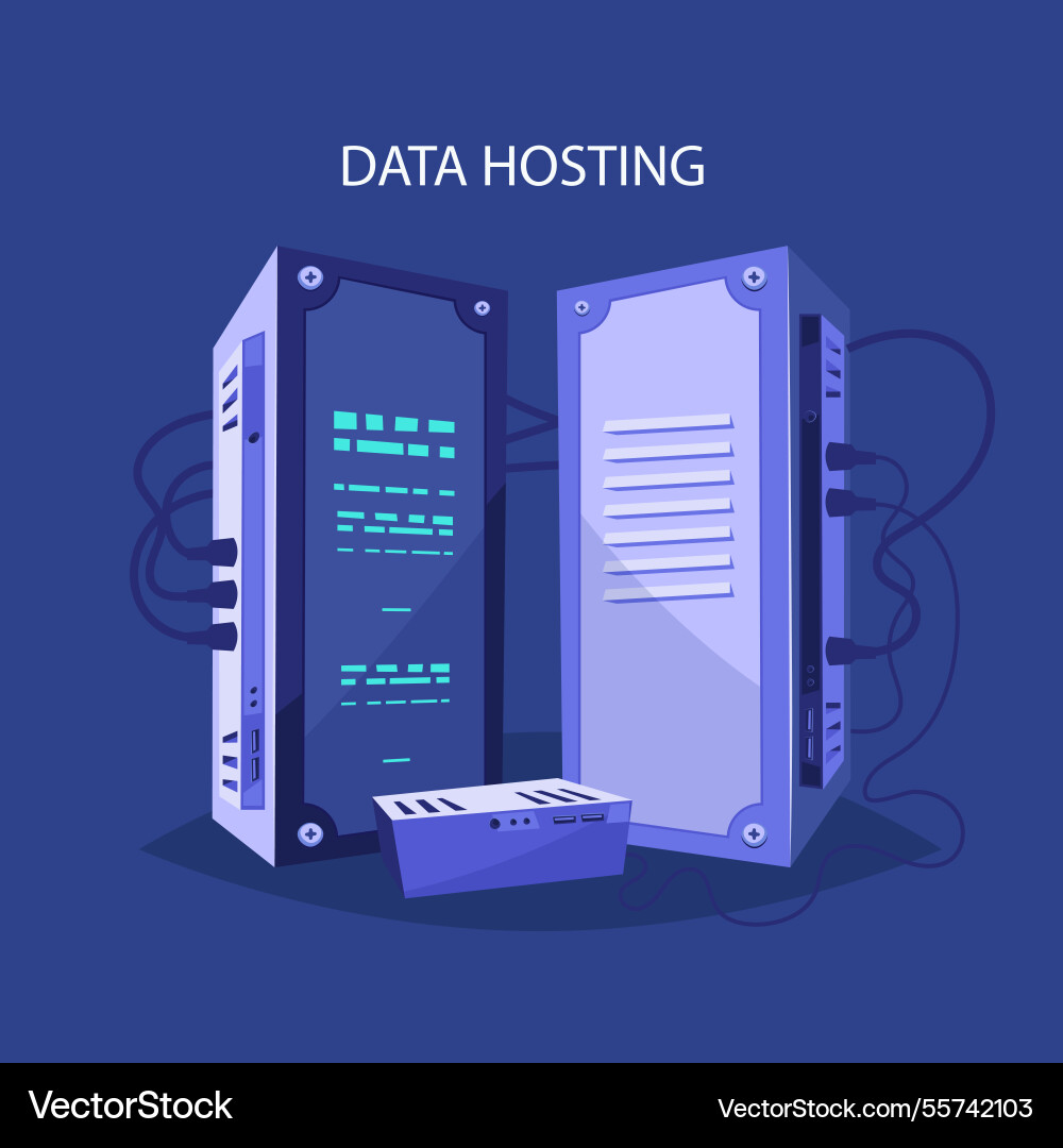 Creative data hosting concept Vector Image