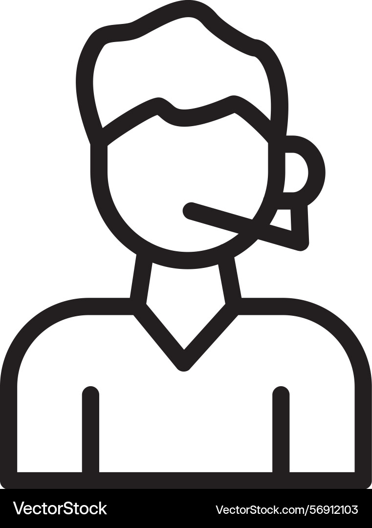 Customer service linear style icon design vector image