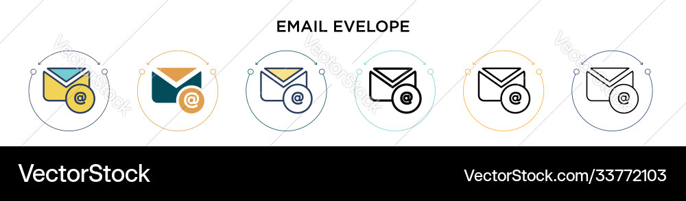 Email evelope icon in filled thin line outline Vector Image