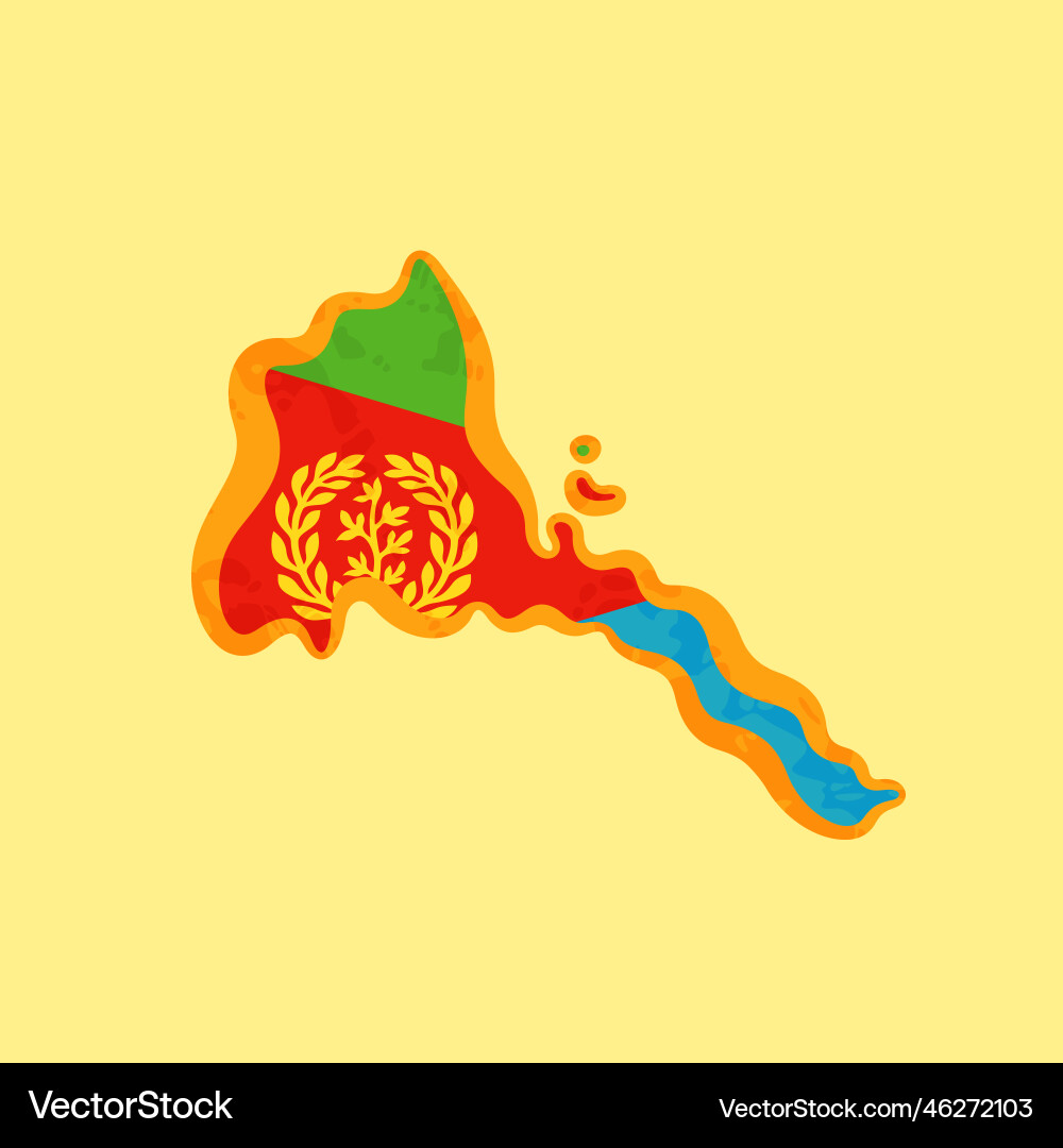 Eritrea - map colored with the flag vector image