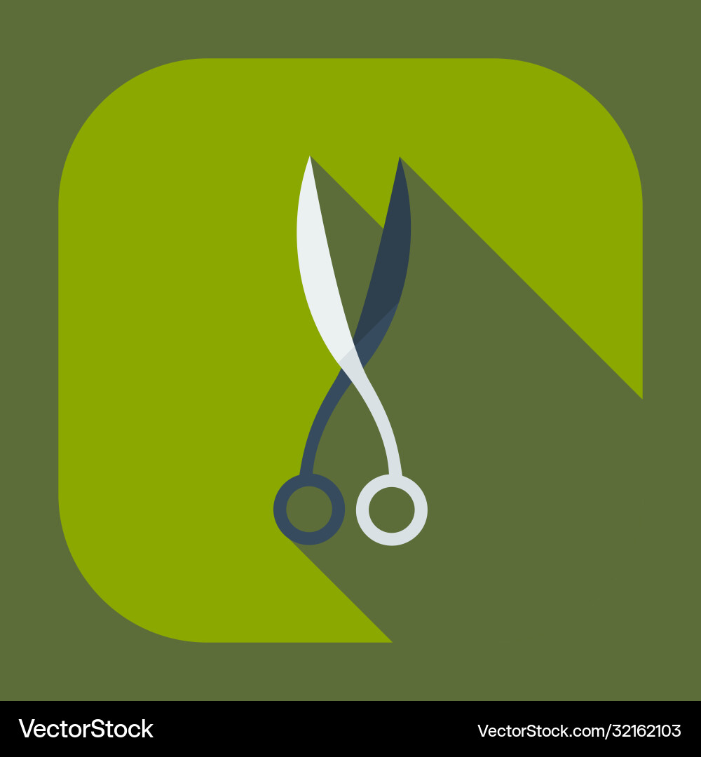 Flat modern design with shadow icons scissors vector image