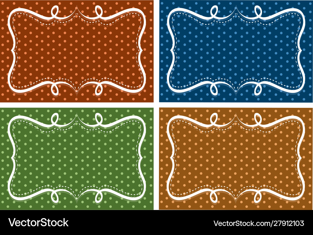 Frame template with polka dots on different color Frame template with polka dots on different color vector image