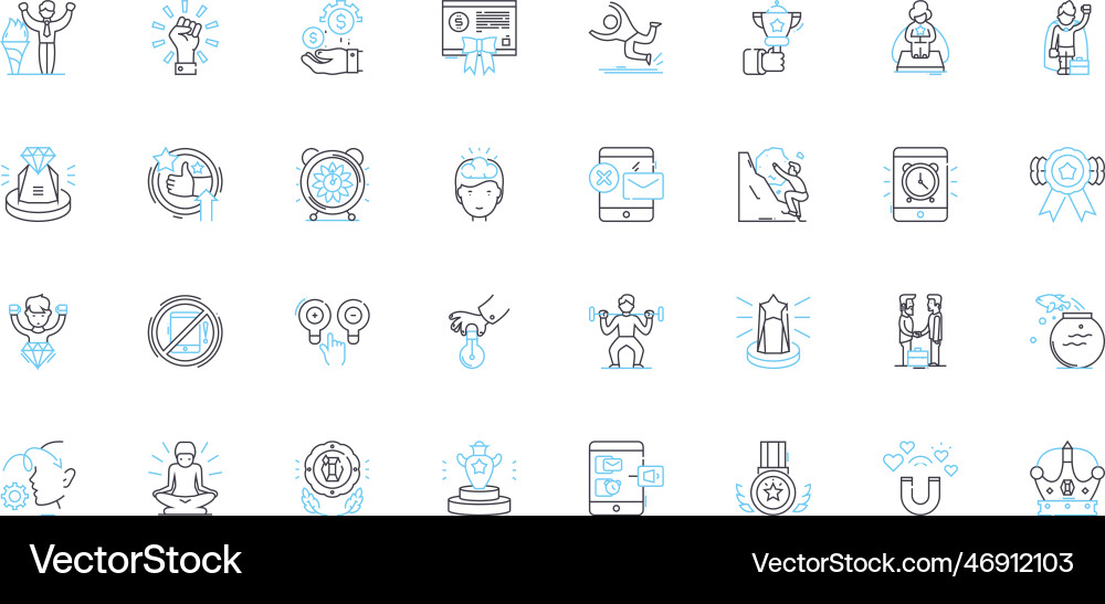 Guiding principles linear icons set values vector image