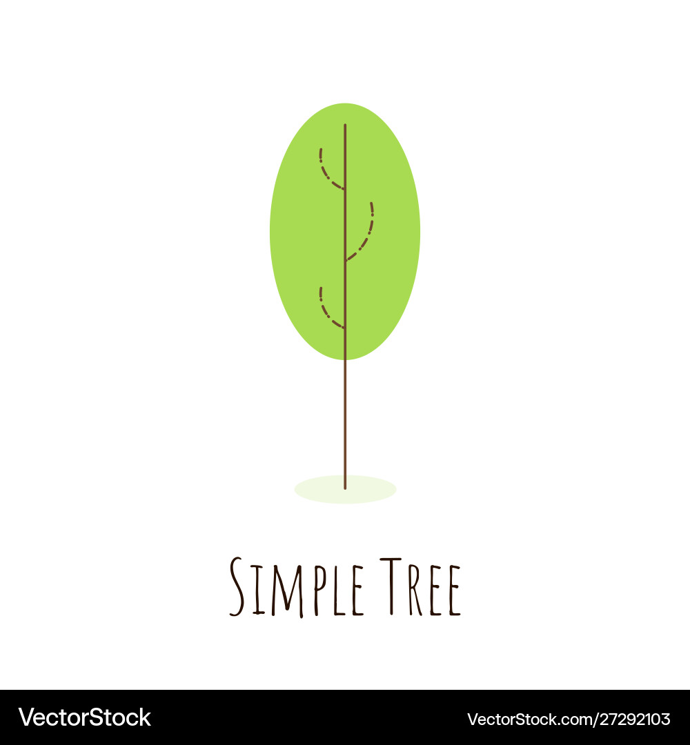 Isolated simple tree in flat style vector image
