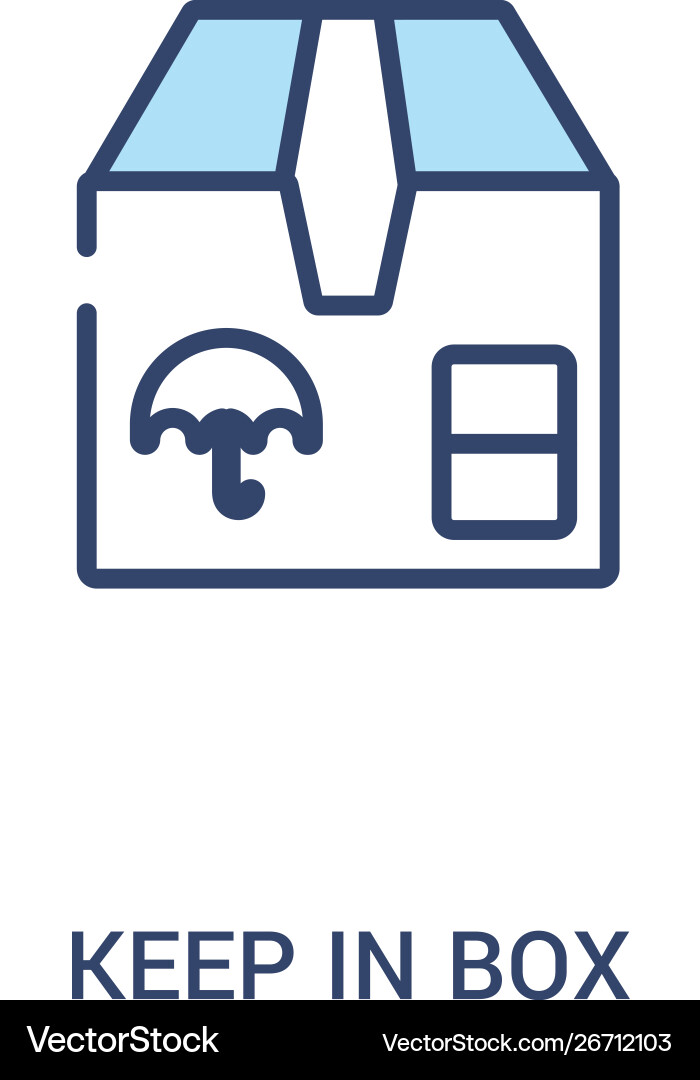Keep in box concept 2 colored icon simple line Keep in box concept 2 colored icon simple line vector image
