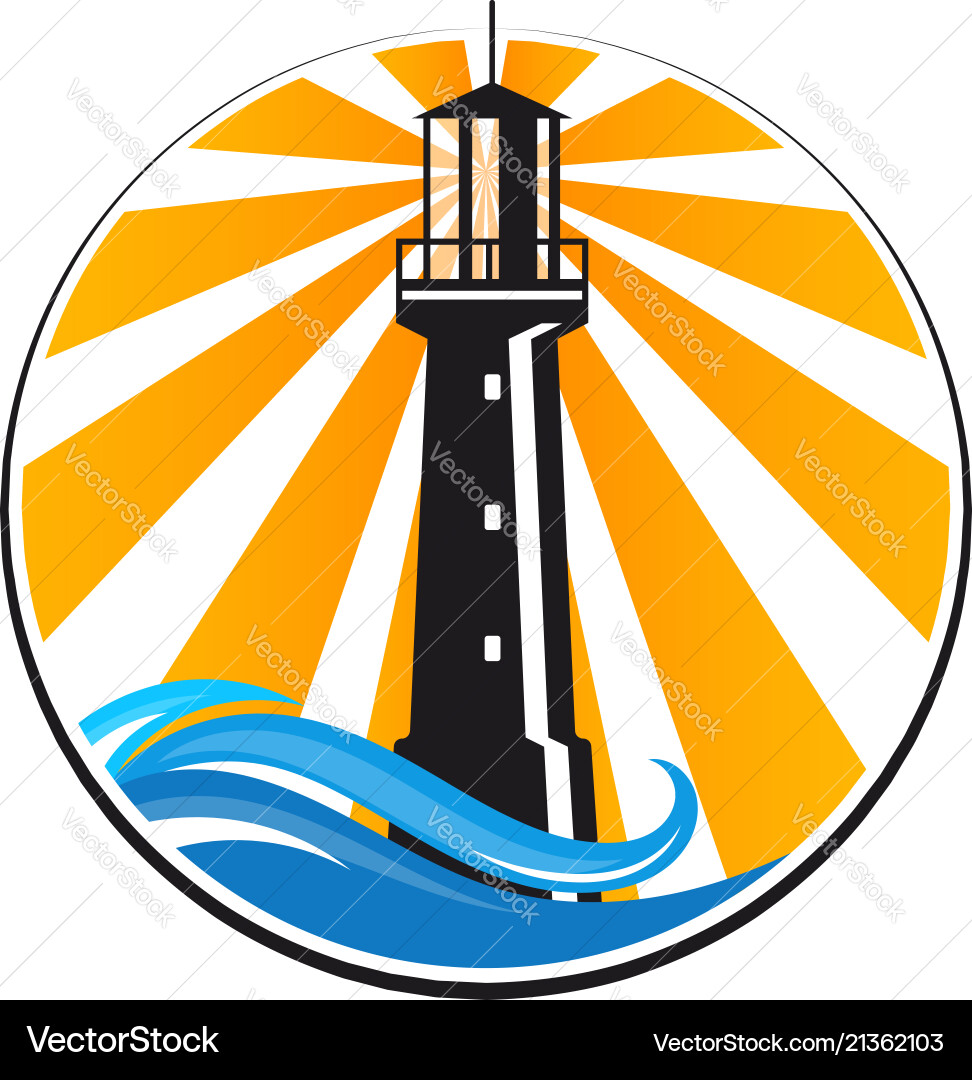 Lighthouse at Sea Royalty Free Vector Image - VectorStock