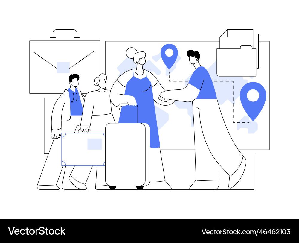 Occupational migration abstract concept Vector Image