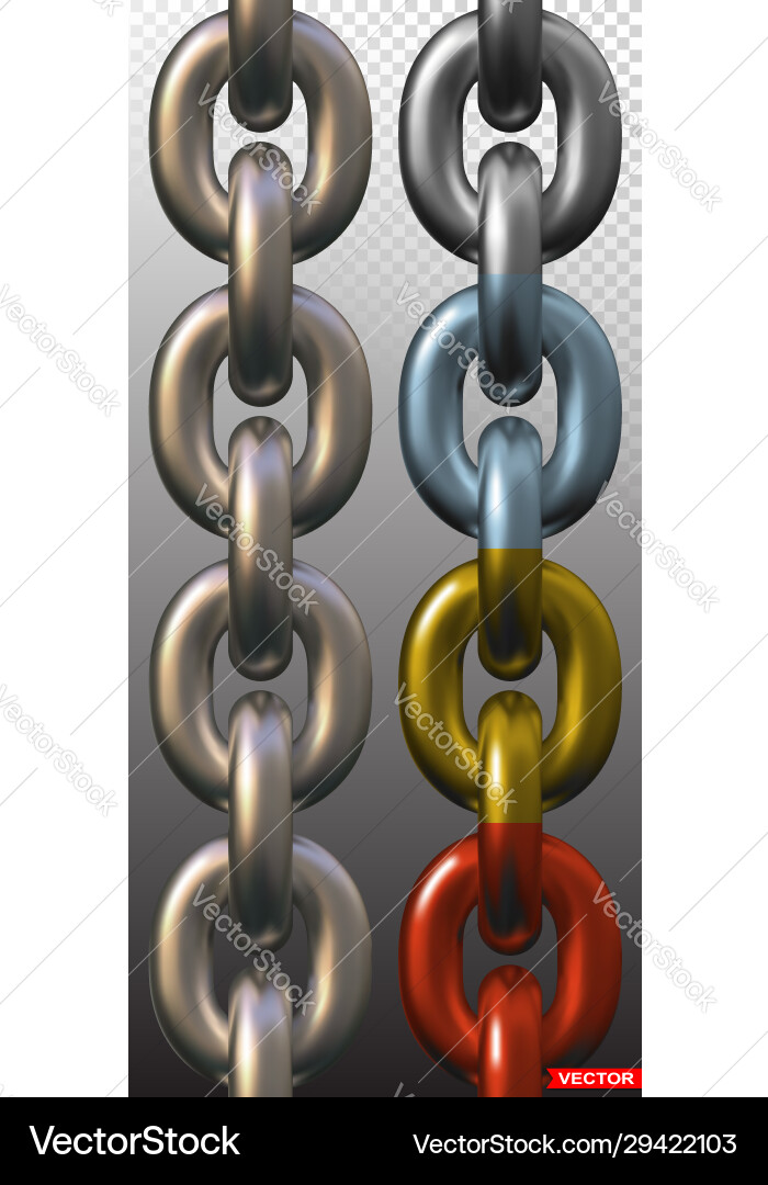 Realistische Metallkette Links Vektorbild