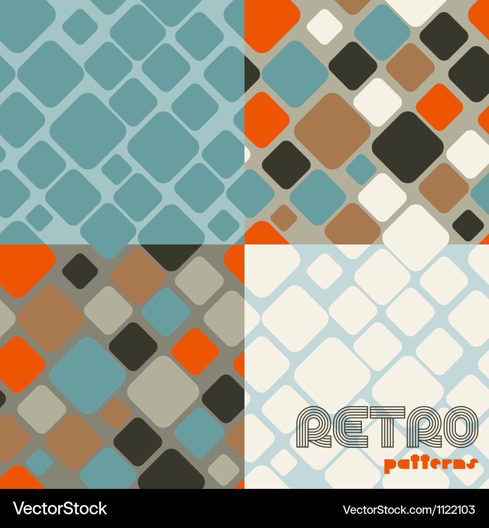 Retro Seamless Pattern Set vector image