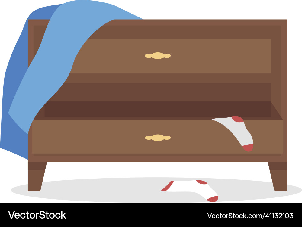 Sideboard in mess semi flat color object Sideboard in mess semi flat color object vector image