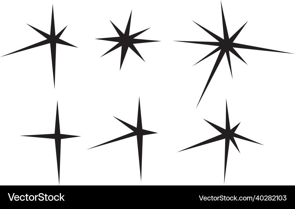 Sparkles icons set vector image