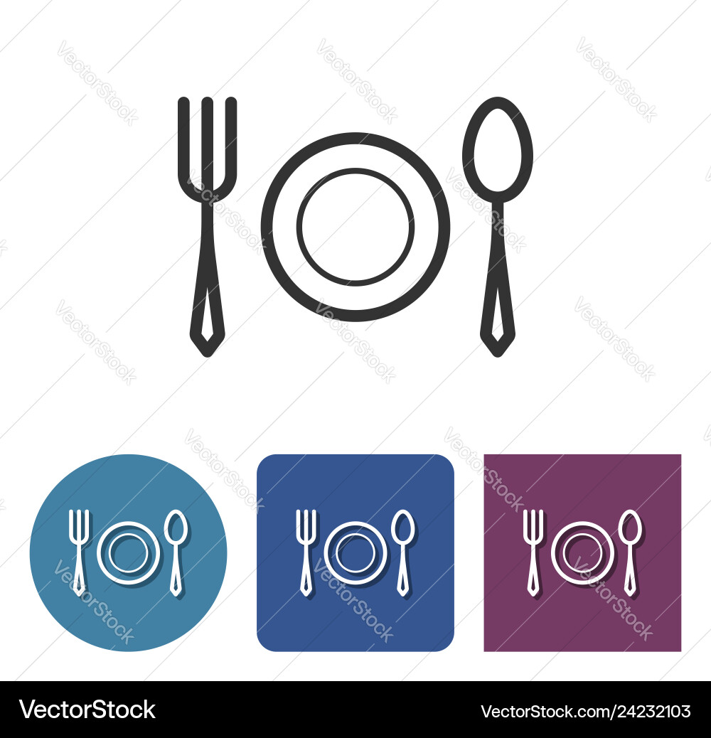 Tableware line icon in different variants Tableware line icon in different variants Vector Image