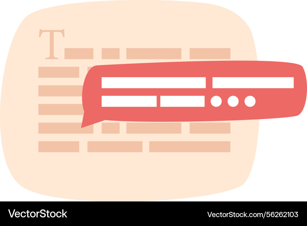 Text content creation interface Vector Image