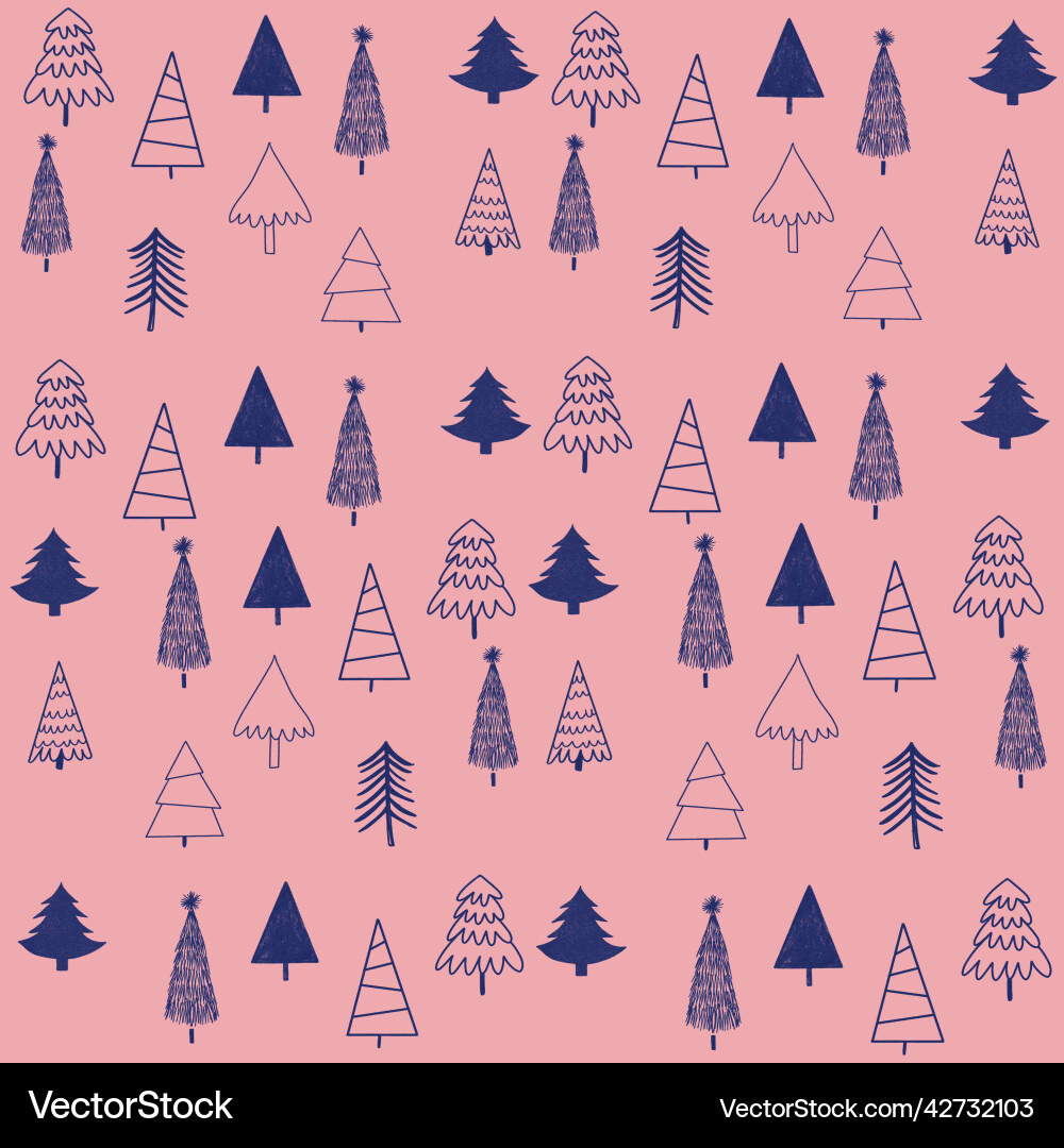 Texturetextilesfir trees of different shapes Vector Image