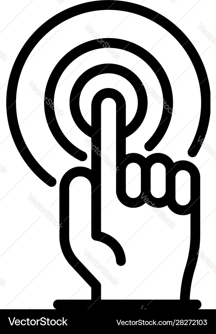 Touch authentication icon outline style Touch authentication icon outline style vector image
