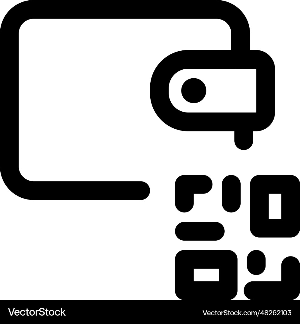 Wallet with qr code for secure payments Vector Image