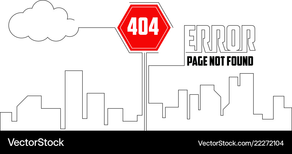 404 error website not found graphic design vector image