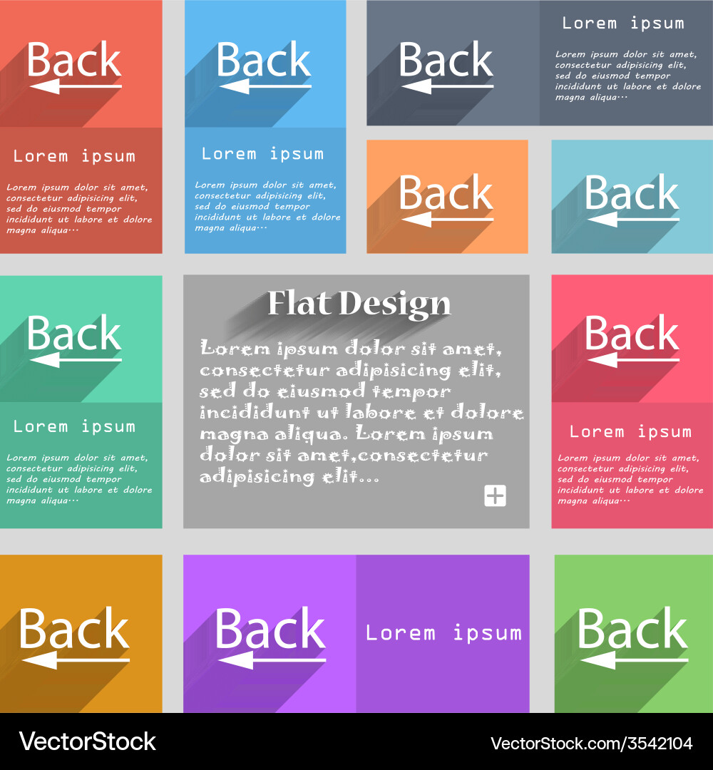 Arrow sign icon back button navigation symbol set vector image