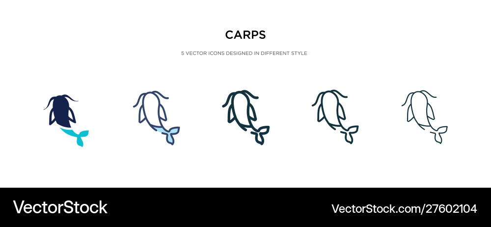 Carps icon in different style two colored Carps icon in different style two colored vector image