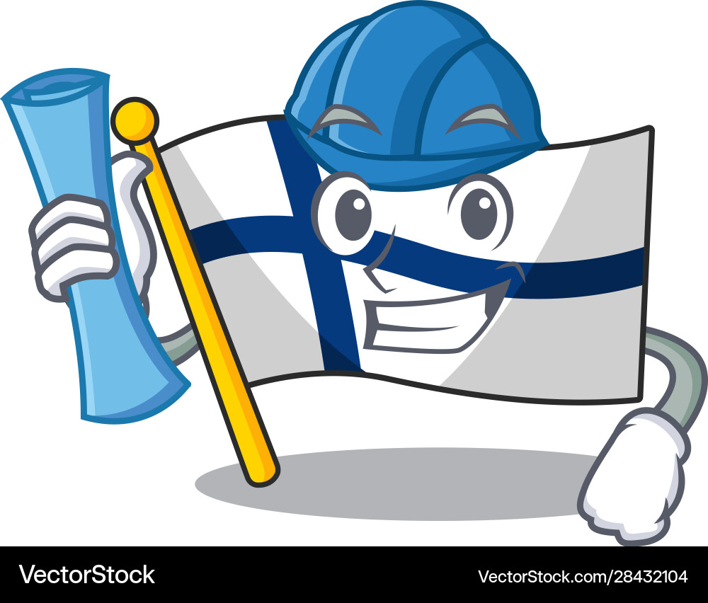 Cheerful architect flag finland cartoon style – Royalty-Free Vector |  VectorStock, image size:1000x852
