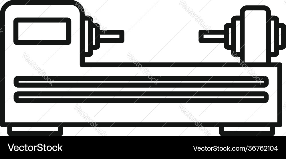 Cnc lathe icon outline style Cnc lathe icon outline style vector image