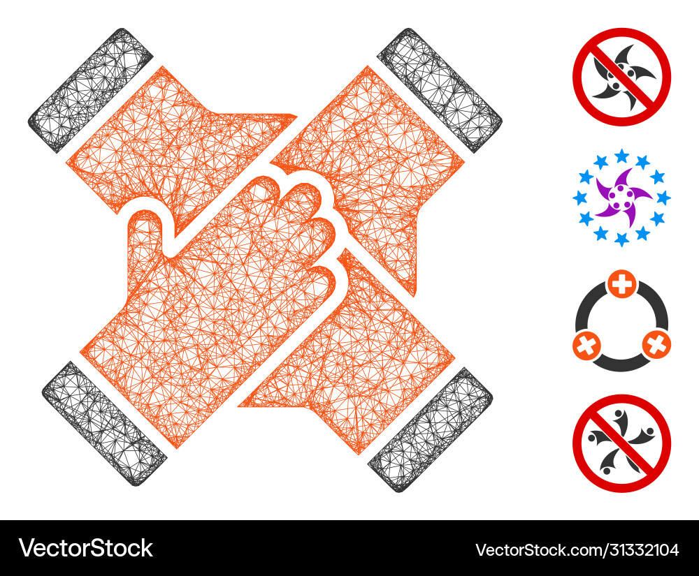 Collaboration hands web mesh Vector Image