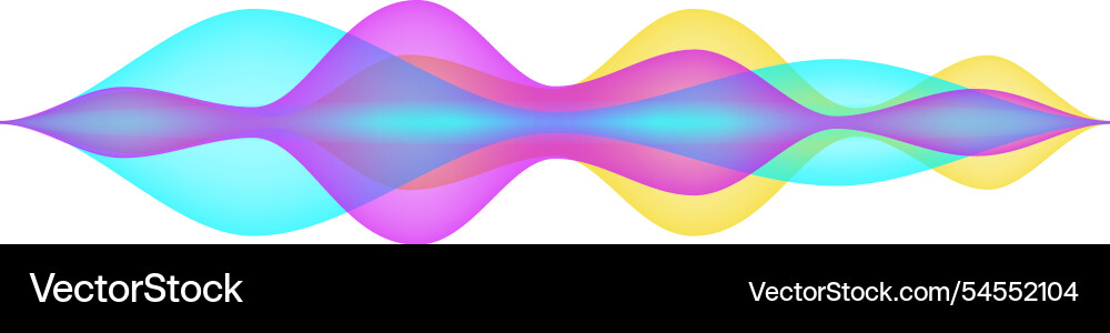 Colorful overlapping sound waves are creating Vector Image
