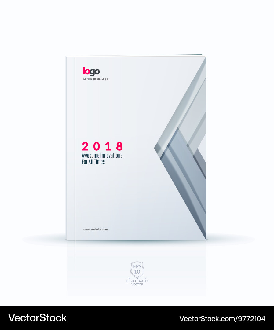 Cover design template with arrow in material style Vector Image