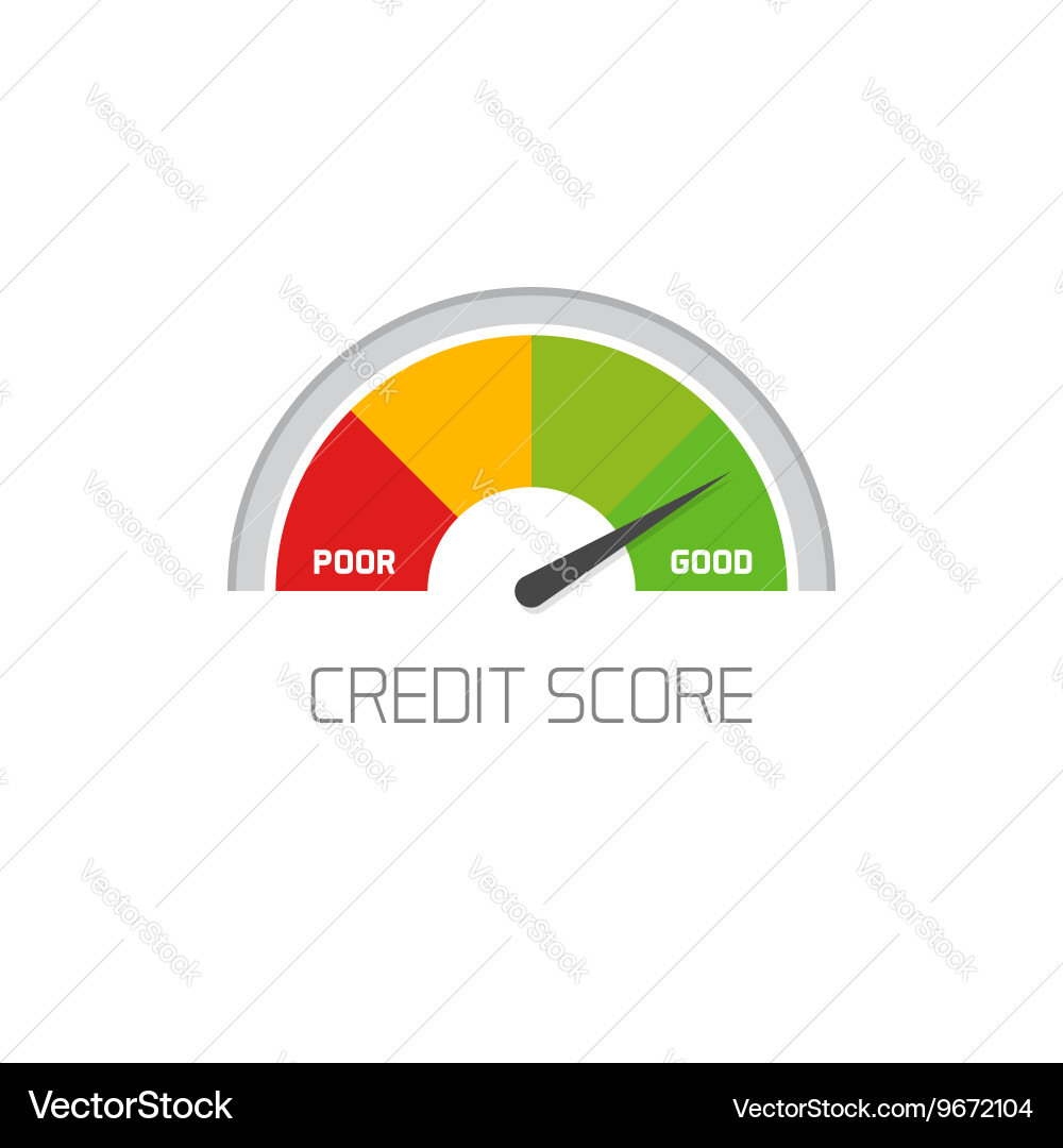 Credit Score Meter with Good Value Indicator vector image