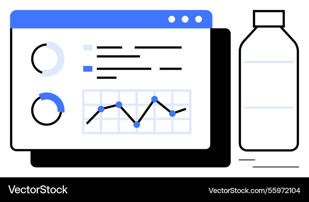 Data analytics dashboard with charts and trends Vector Image