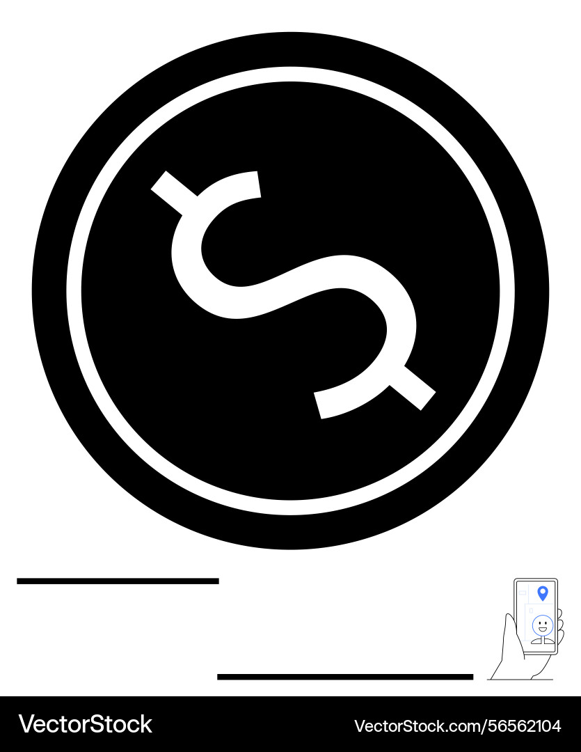 Dollar currency symbol within circular frame Vector Image