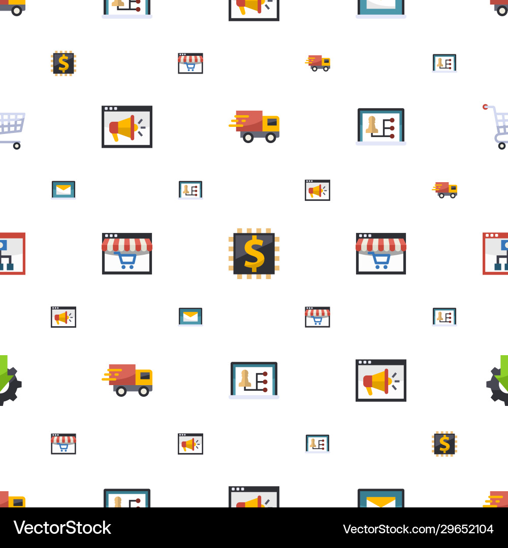 E-learning icons pattern seamless included vector image