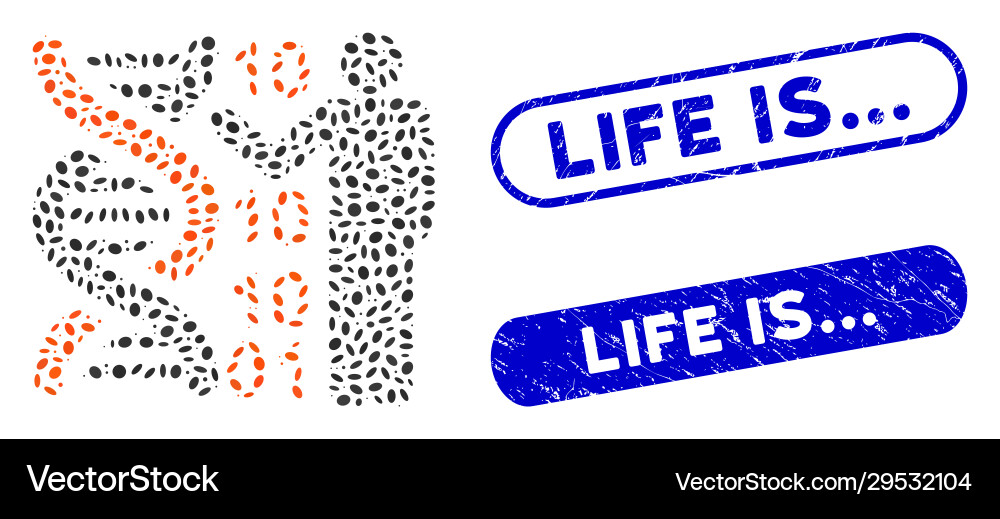 Elliptic mosaic dna code report with textured life Elliptic mosaic dna code report with textured life vector image