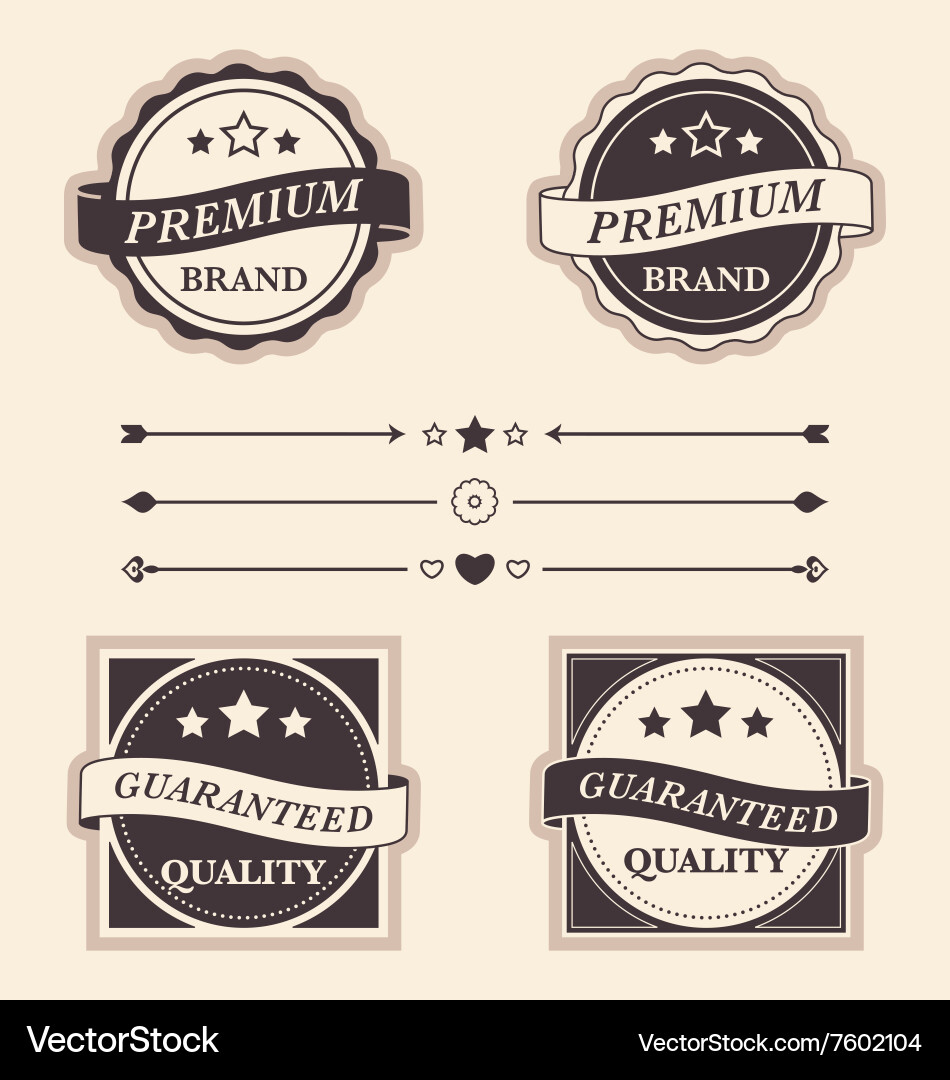 Fancy design elements badges and emblems set vector image