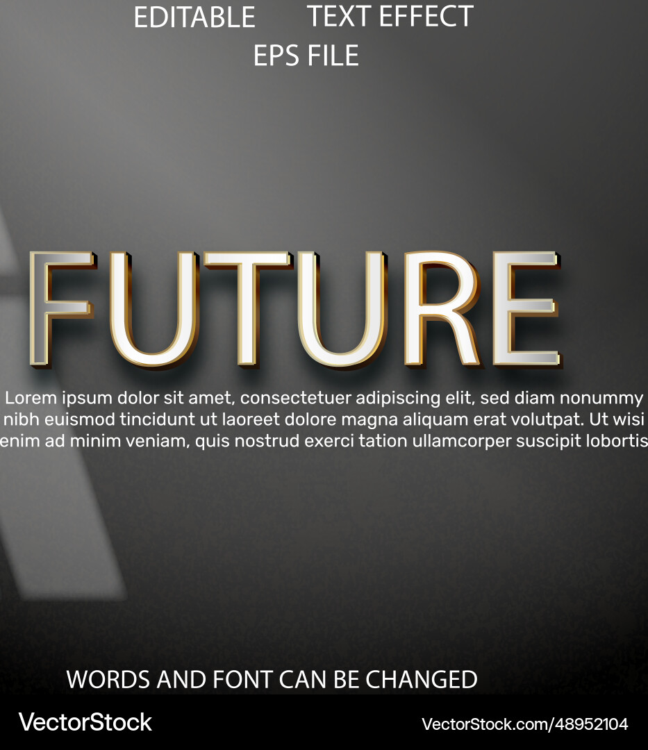 Future text effect font editable typography 3d Future text effect font editable typography 3d vector image
