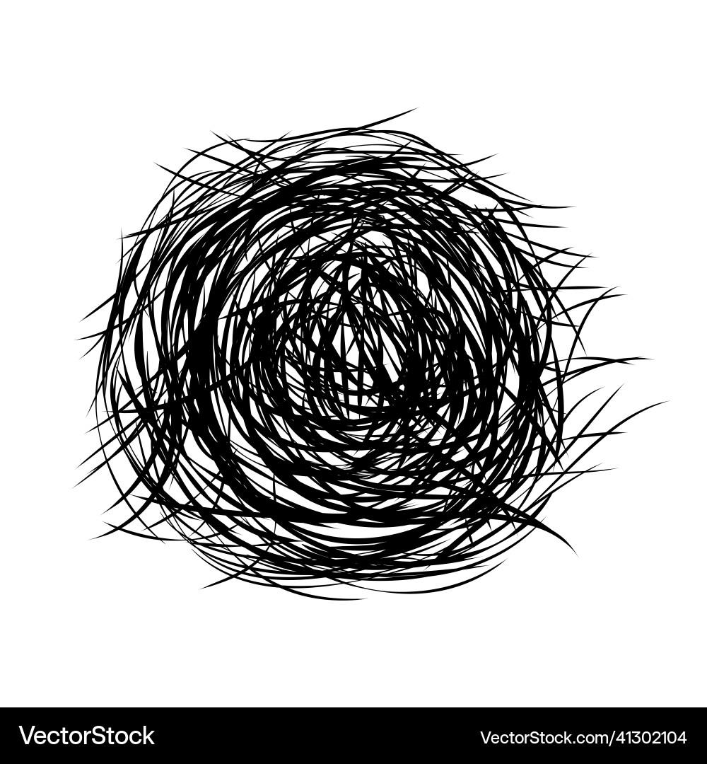 Hand drawn scribble sketch circle object tangled Vector Image