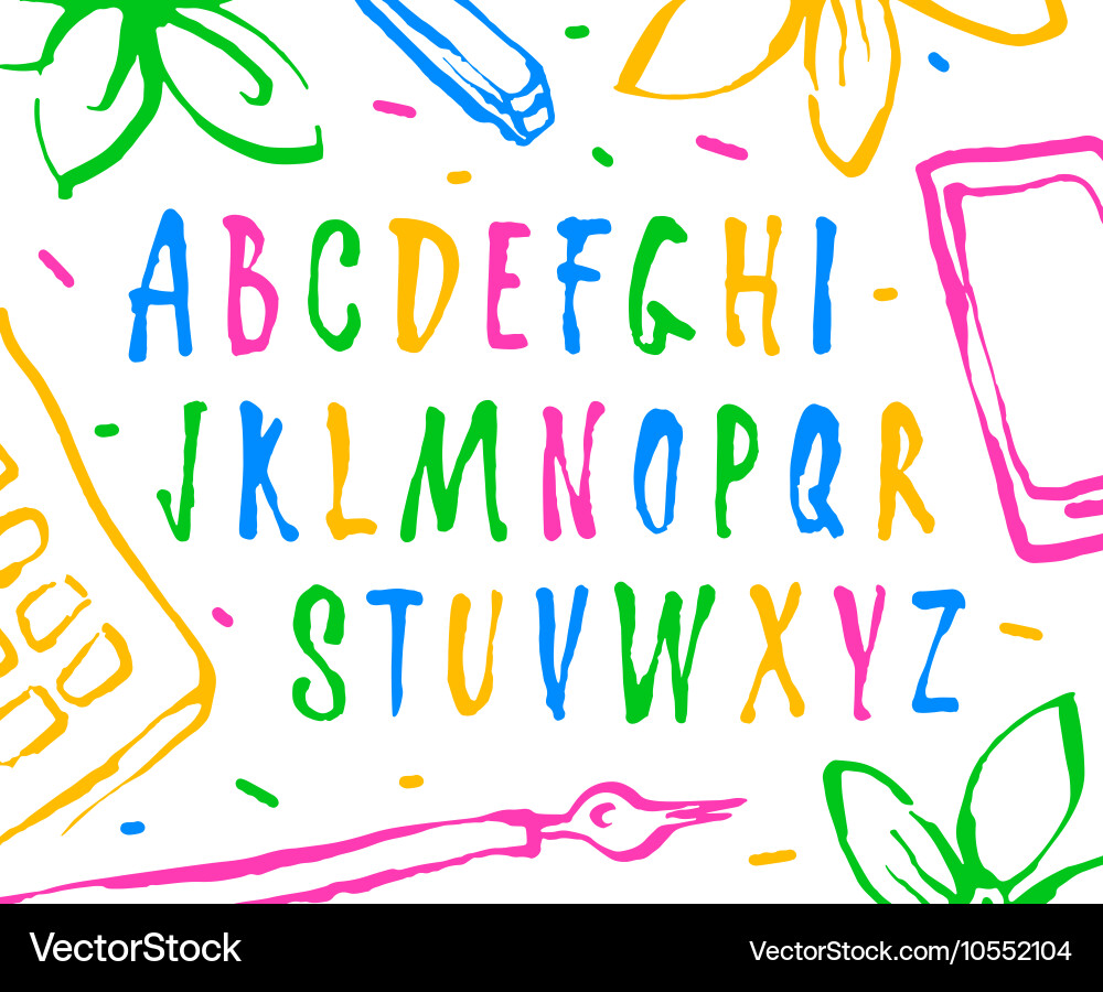 Handwritten brush font Royalty Free Vector Image