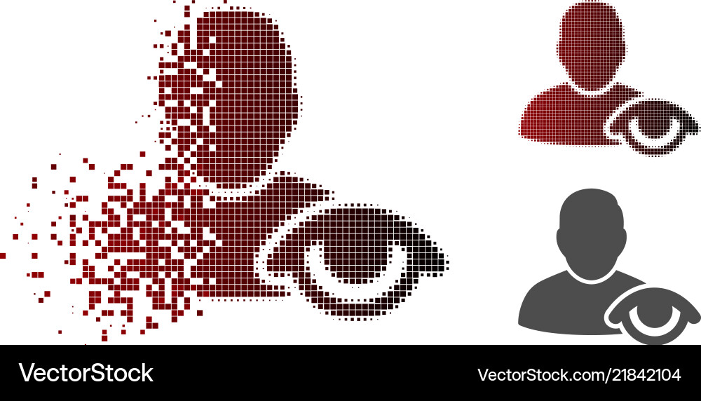 Moving dotted halftone view user icon Moving dotted halftone view user icon vector image