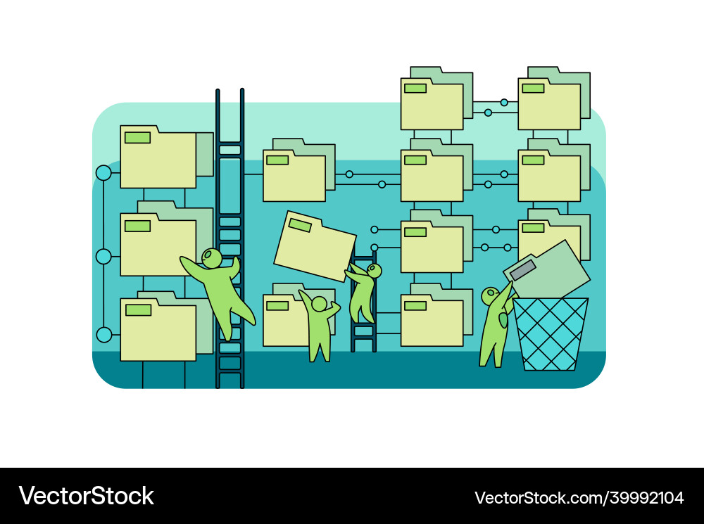 People file sorting in archives People file sorting in archives vector image
