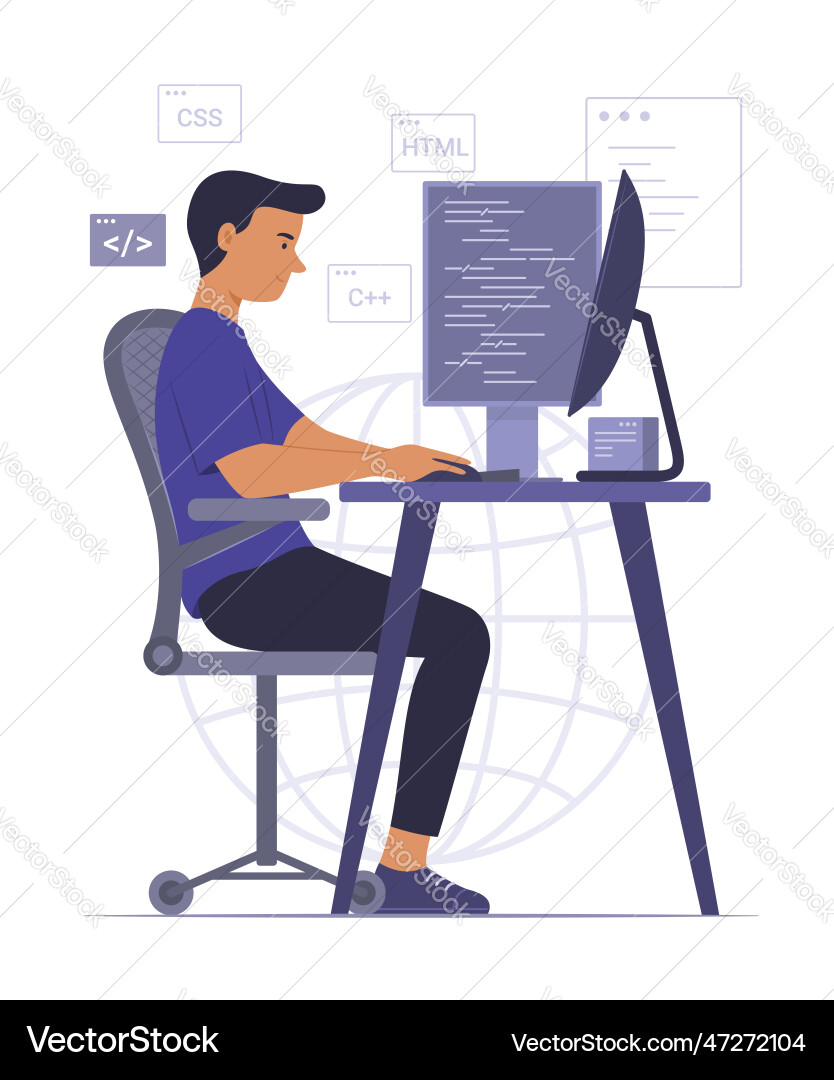 Programmierer Prozesscodierung für Softwareentwicklung Programmierer Prozesscodierung für Softwareentwicklung vektorbild