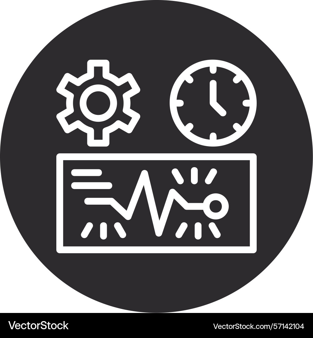 Quick spark inverted circle black vector image